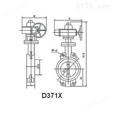 D371X对夹式蜗轮传动软密封蝶阀